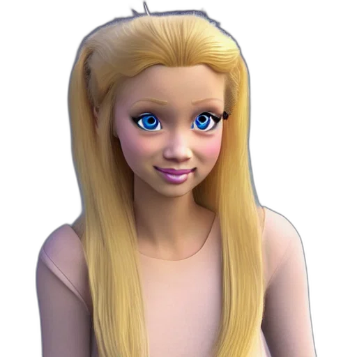 hair, face, 3d render, cartoon transparent PNG cut-out