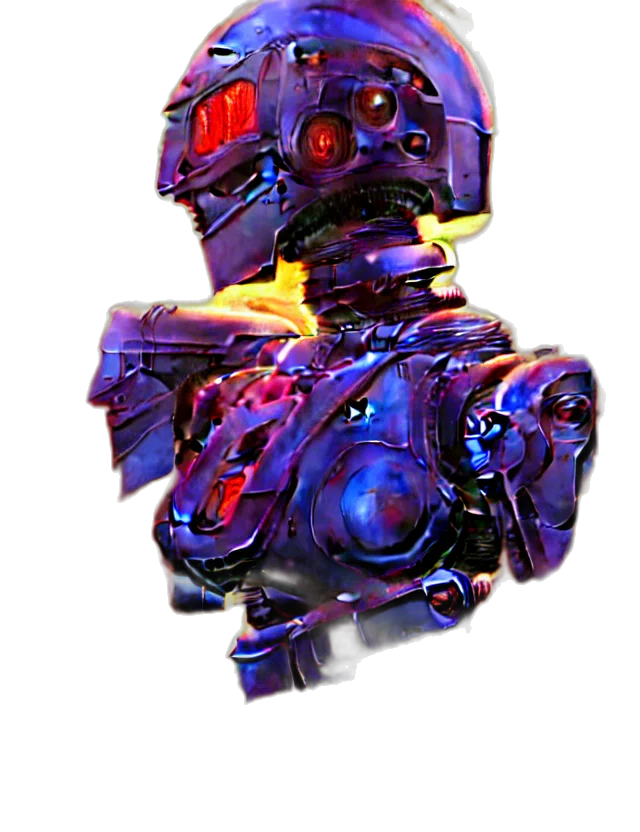 robot, weapon, staff, face transparent PNG cut-out