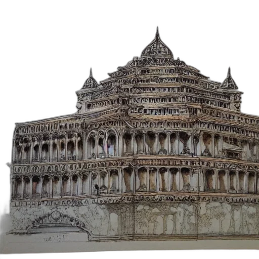 building, crown, 3d render, concept art transparent PNG cut-out