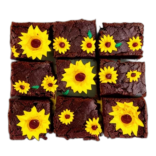 food, brownies, sunflower, field transparent PNG cut-out