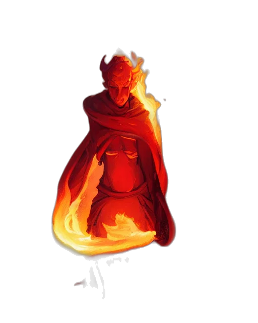 dragon, jacket, staff, mask transparent PNG cut-out