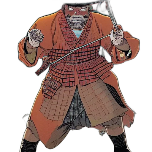 staff, jacket, mask, weapon transparent PNG cut-out