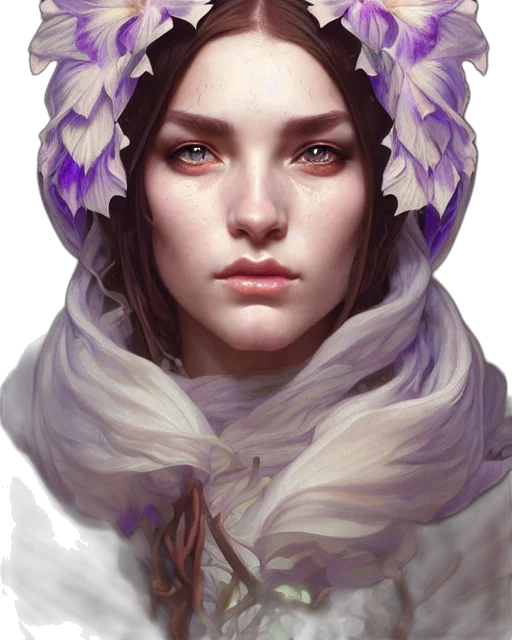 face, crown, flower, mask transparent PNG cut-out