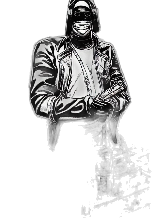 jacket, face, comic book art, concept art transparent PNG cut-out