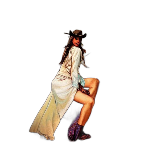 dress, hat, staff, shoes transparent PNG cut-out
