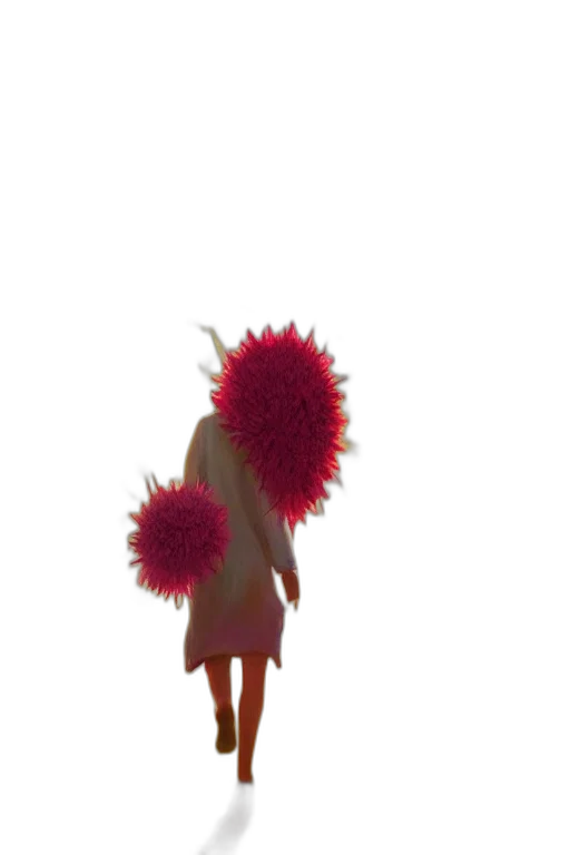 hair, hat, staff, dress transparent PNG cut-out