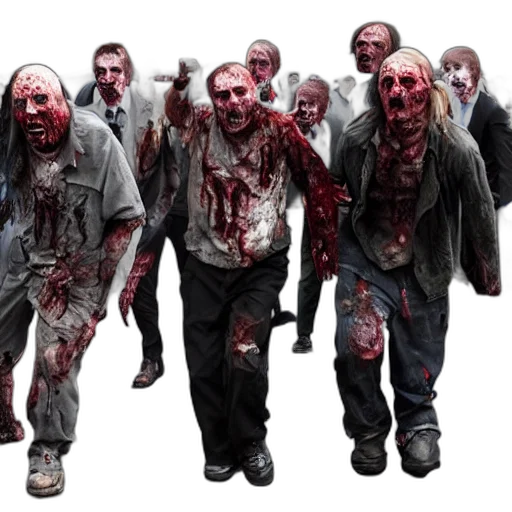 concept art, photorealistic, zombies, funeral transparent PNG cut-out