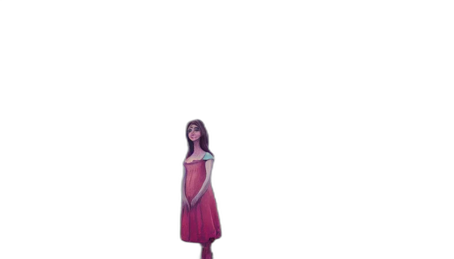 dress, staff, robot, creature transparent PNG cut-out