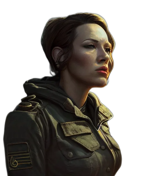 jacket, face, staff, concept art transparent PNG cut-out