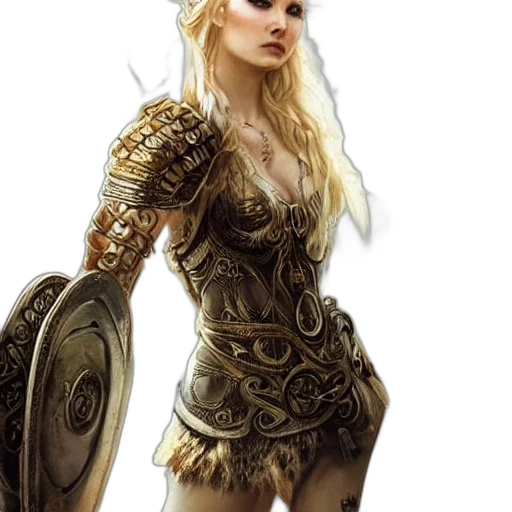 dress, dragon, sword, fantasy art transparent PNG cut-out