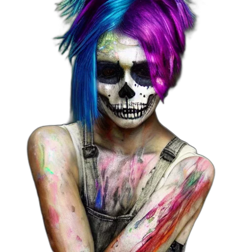 face, mask, hair, watercolor transparent PNG cut-out