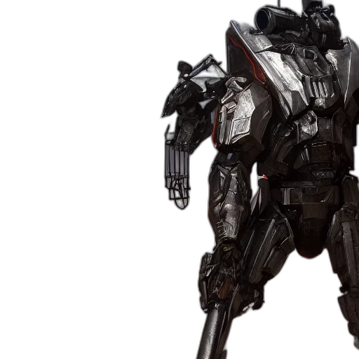 robot, concept art, 3d render, portrait transparent PNG cut-out