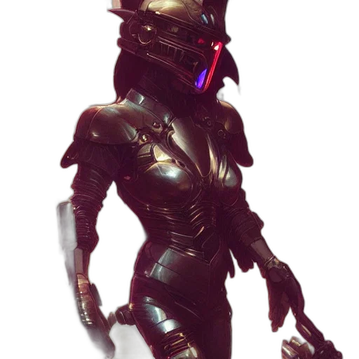 robot, creature, mask, staff transparent PNG cut-out