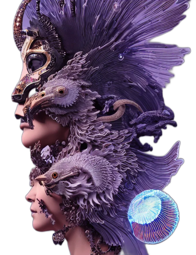 mask, dragon, creature, crown transparent PNG cut-out
