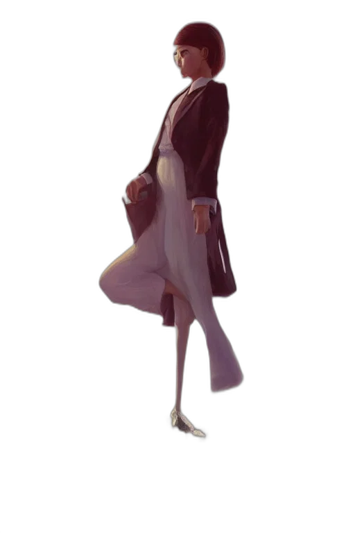 dress, jacket, staff, creature transparent PNG cut-out