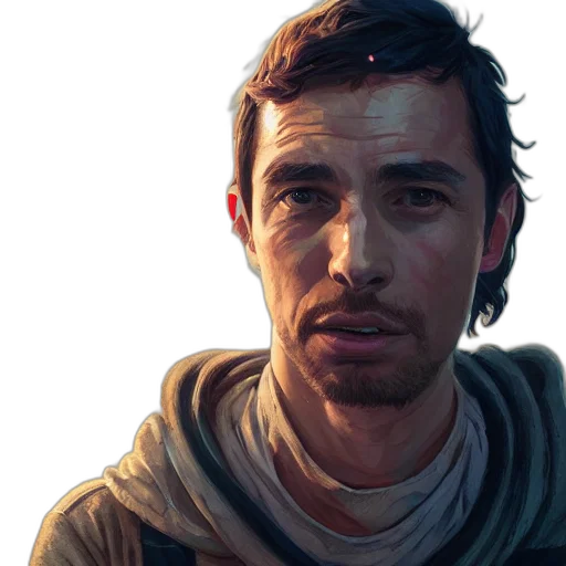 face, staff, weapon, photorealistic transparent PNG cut-out