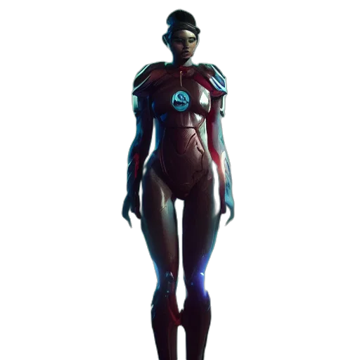 robot, dress, staff, creature transparent PNG cut-out