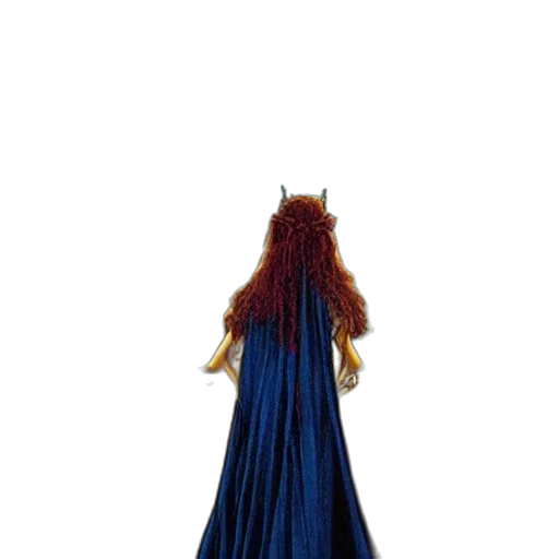 dress, hair, crown, staff transparent PNG cut-out