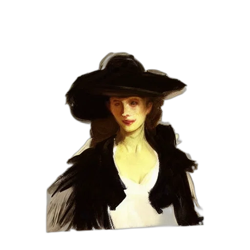 hat, dress, staff, face transparent PNG cut-out