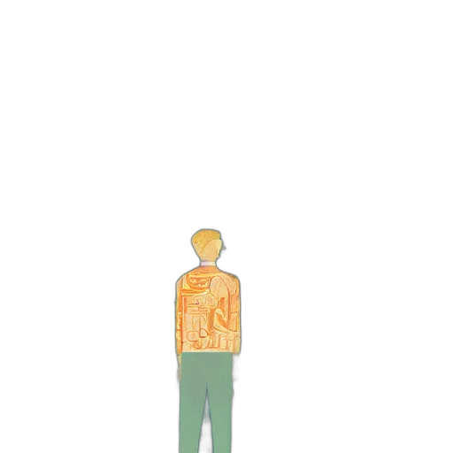 jacket, staff, robot, face transparent PNG cut-out