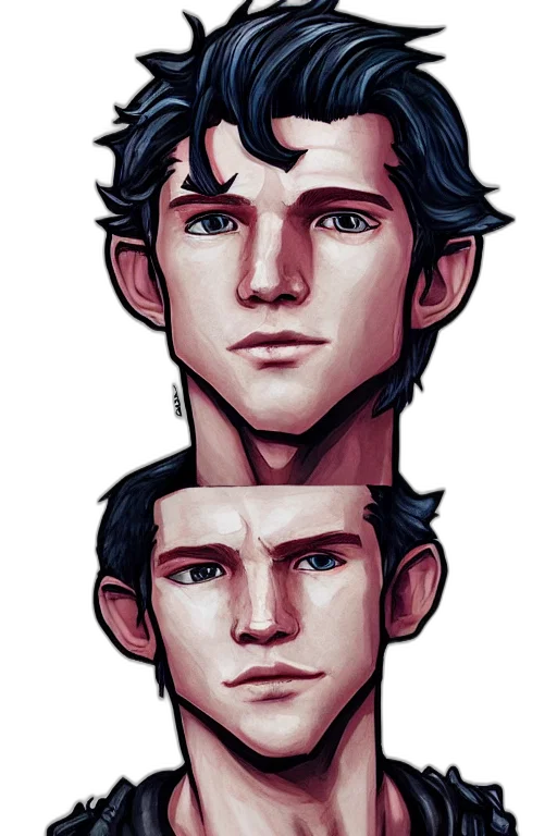 face, comic book art, concept art, cartoon transparent PNG cut-out