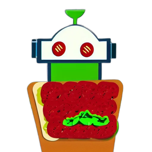 robot, food, pixel art, concept art transparent PNG cut-out