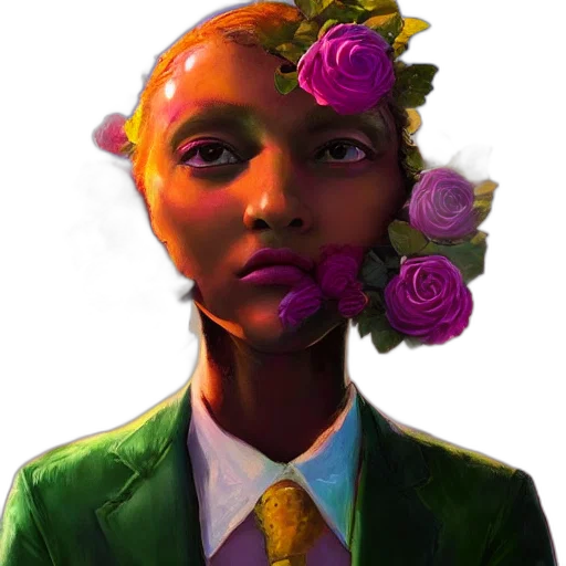 face, flower, crown, mask transparent PNG cut-out