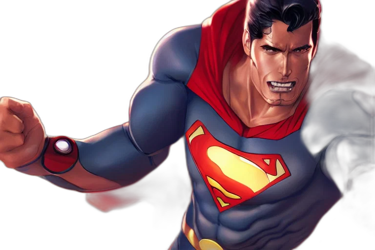 comic book art, concept art, superman, ironman transparent PNG cut-out
