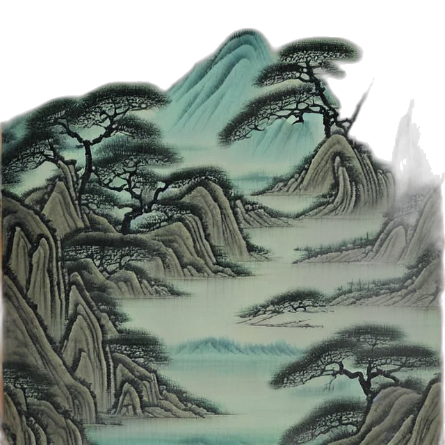 tree, dragon, mask, staff transparent PNG cut-out