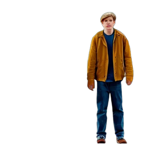jacket, hat, face, staff transparent PNG cut-out