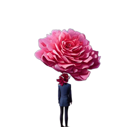 flower, crown, staff, robot transparent PNG cut-out