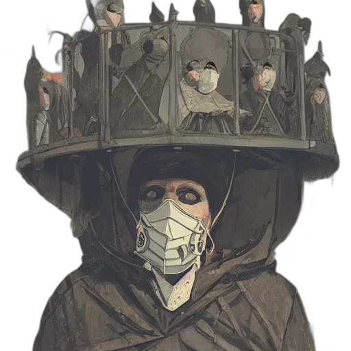 crown, mask, hat, jacket transparent PNG cut-out