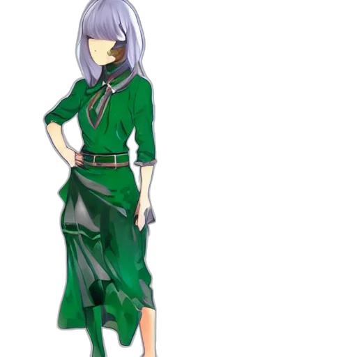 dress, staff, concept art, 3d render transparent PNG cut-out