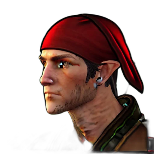face, hat, staff, weapon transparent PNG cut-out