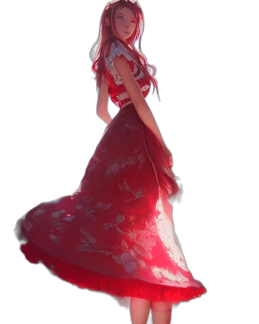 dress, crown, creature, staff transparent PNG cut-out