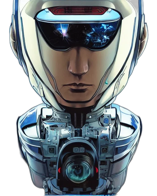 robot, face, mask, weapon transparent PNG cut-out
