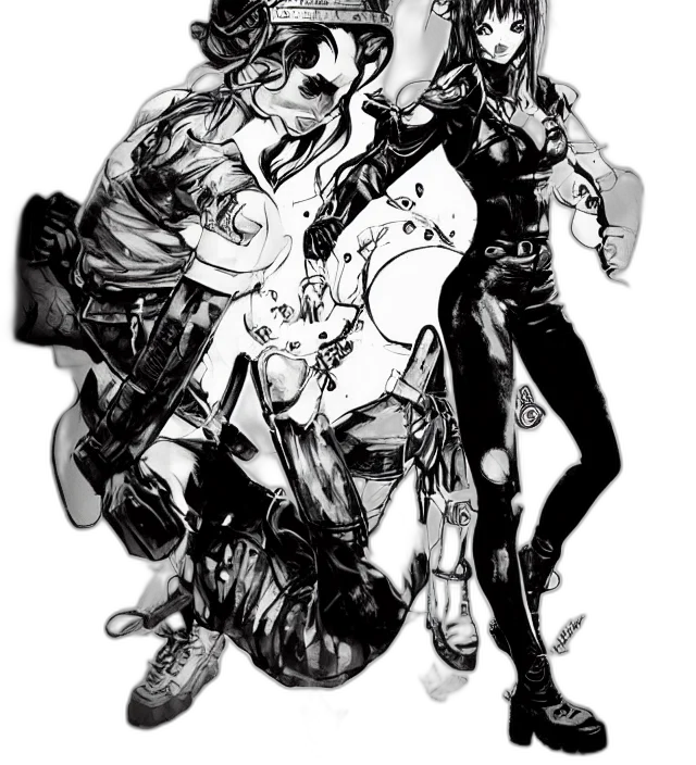 weapon, robot, jacket, comic book art transparent PNG cut-out