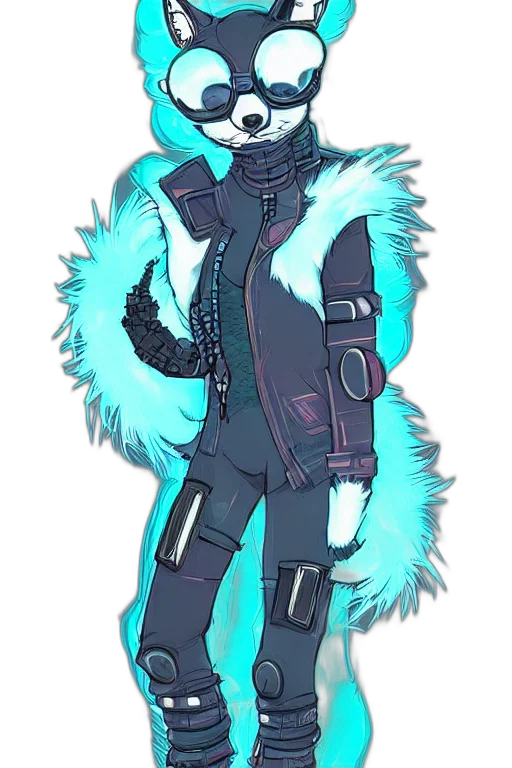 jacket, staff, cyberpunk, concept art transparent PNG cut-out