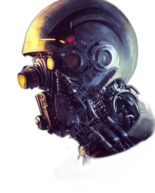 robot, mask, face, weapon transparent PNG cut-out