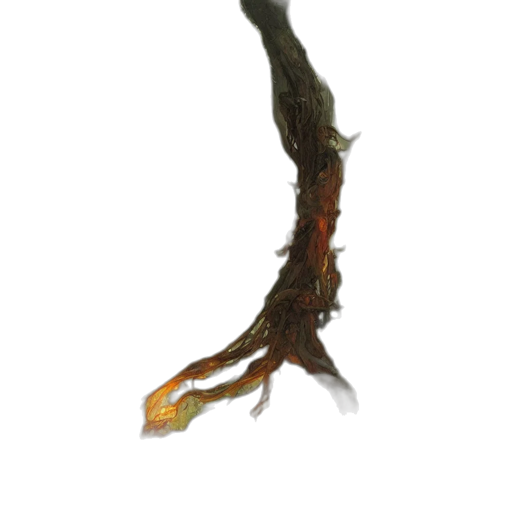 staff, tree, dragon, hair transparent PNG cut-out