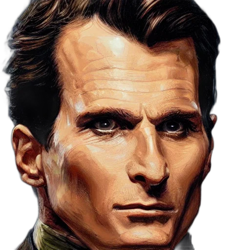 face, comic book art, photorealistic, concept art transparent PNG cut-out
