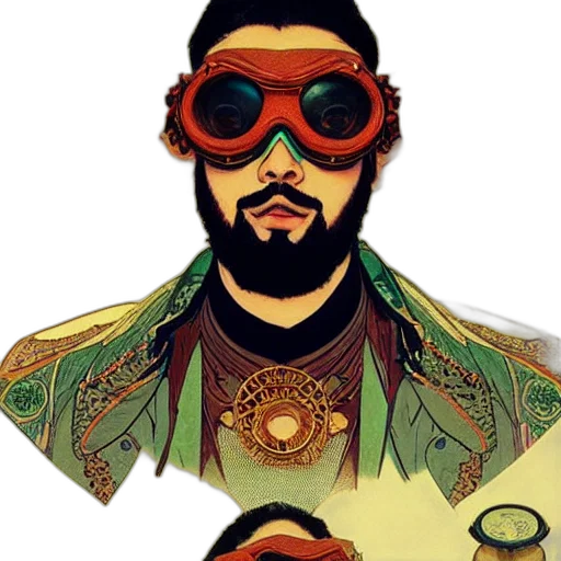 jacket, mask, cartoon, comic book art transparent PNG cut-out