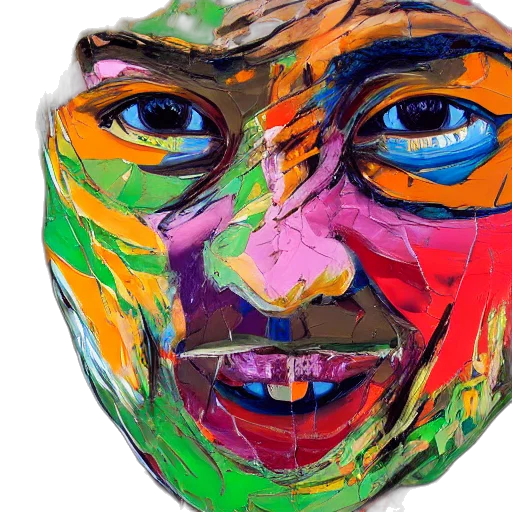 mask, face, photorealistic, oil painting transparent PNG cut-out