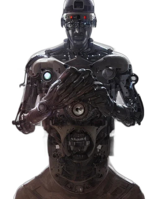 robot, mask, face, creature transparent PNG cut-out