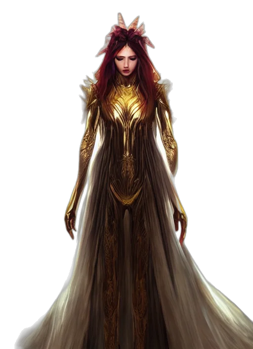 dress, fantasy art, concept art, comic book art transparent PNG cut-out