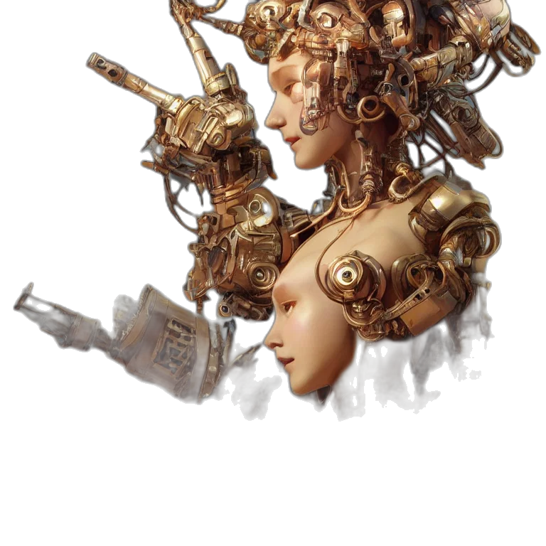 robot, crown, face, mask transparent PNG cut-out