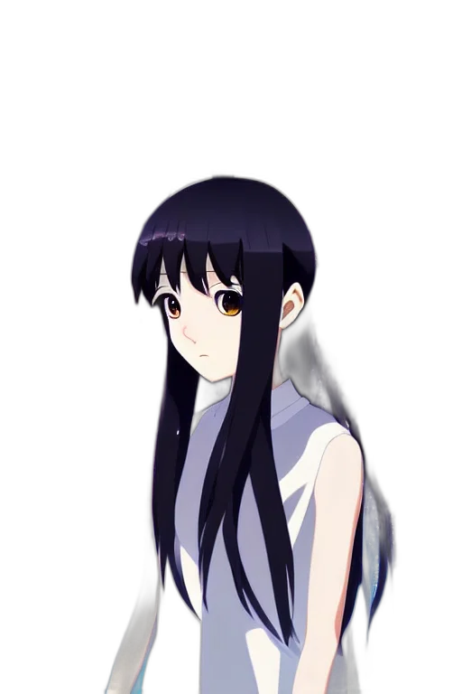 dress, face, hair, staff transparent PNG cut-out
