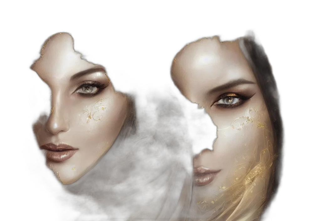 mask, face, fantasy art, photorealistic transparent PNG cut-out