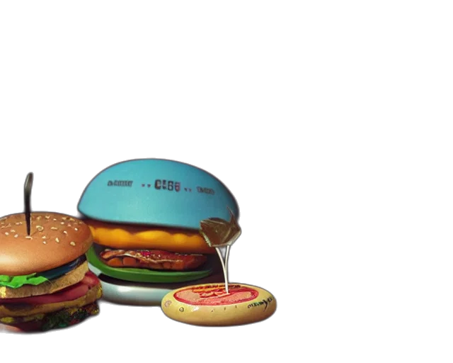 food, 3d render, photorealistic, concept art transparent PNG cut-out