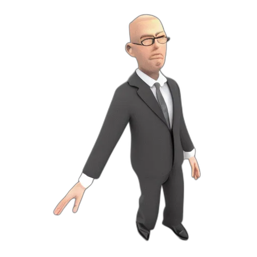 staff, jacket, cartoon, 3d render transparent PNG cut-out